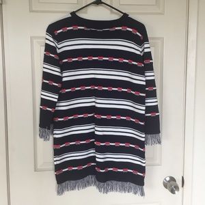 Knit mini dress with frills